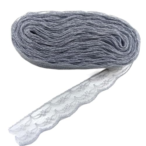Spitzenband, Spitze, 4 Stück, 10 Yards, Hochzeitskleidstoffe for Bastelzubehör, Materialien, Breite 2,3 cm(Gray Lace) von SFQEVHRZ
