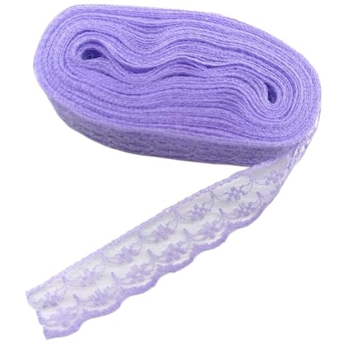 Spitzenband, Spitze, 4 Stück, 10 Yards, Hochzeitskleidstoffe for Bastelzubehör, Materialien, Breite 2,3 cm(Purple Lace) von SFQEVHRZ