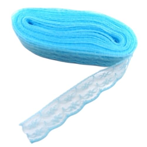 Spitzenband, Spitze, 4 Stück, 10 Yards, Hochzeitskleidstoffe for Bastelzubehör, Materialien, Breite 2,3 cm(Sky Blue Lace) von SFQEVHRZ