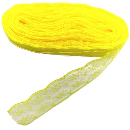 Spitzenband, Spitze, 4 Stück, 10 Yards, Hochzeitskleidstoffe for Bastelzubehör, Materialien, Breite 2,3 cm(Yellow Lace) von SFQEVHRZ