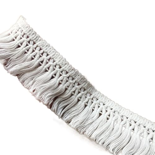 Spitzenband, Spitze, 4 Stück, 3,5 cm breit, weiß-beige, Baumwollfaden, Spitzenstoff, DIY-Material, Vorhänge, Bekleidungszubehör, Dekoration(White) von SFQEVHRZ