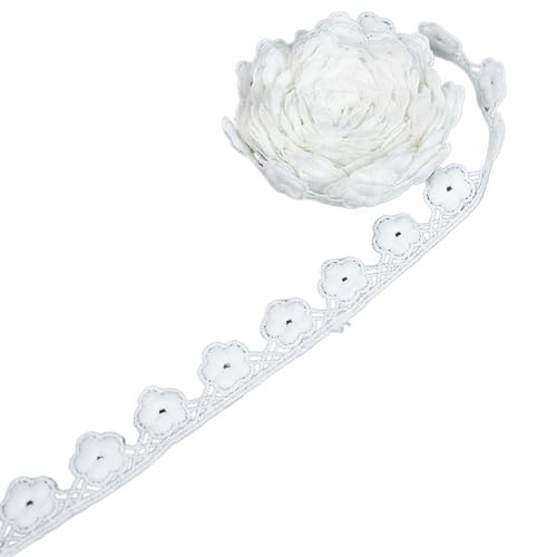 Spitzenband, Spitze, 4 Stück, 5 Yards, weiße Spitze, Seidenbesatz, Stoff for Bekleidungszubehör, handgefertigt, DIY-Handwerk(C05 width 2cm) von SFQEVHRZ