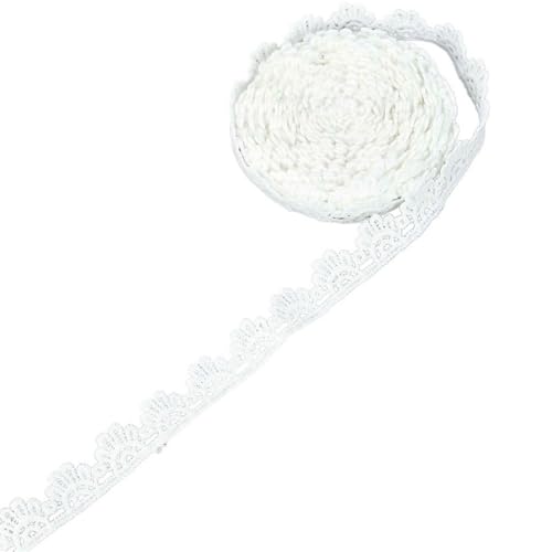 Spitzenband, Spitze, 4 Stück, 5 Yards, weiße Spitze, Seidenbesatz, Stoff for Bekleidungszubehör, handgefertigt, DIY-Handwerk(C10 width 1.4cm) von SFQEVHRZ