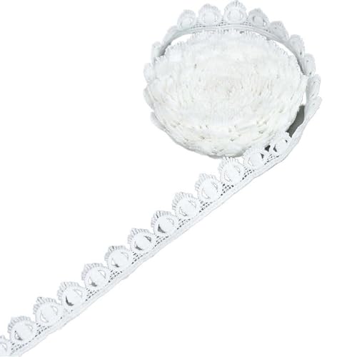 Spitzenband, Spitze, 4 Stück, 5 Yards, weiße Spitze, Seidenbesatz, Stoff for Bekleidungszubehör, handgefertigt, DIY-Handwerk(C12 width 1.3cm) von SFQEVHRZ