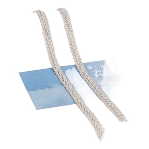 Spitzenband, Spitze, 4 Stück, 9,1 m, 12 mm, Spitzenbesatz, Band, weiß/silberfarben, geflochtene Spitze, DIY-Handwerk, Nähzubehör(Beige,10y) von SFQEVHRZ