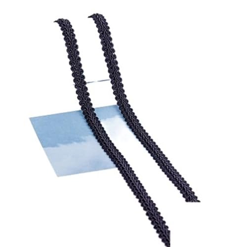 Spitzenband, Spitze, 4 Stück, 9,1 m, 12 mm, Spitzenbesatz, Band, weiß/silberfarben, geflochtene Spitze, DIY-Handwerk, Nähzubehör(Black,10y) von SFQEVHRZ