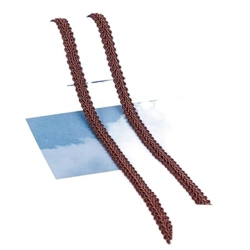 Spitzenband, Spitze, 4 Stück, 9,1 m, 12 mm, Spitzenbesatz, Band, weiß/silberfarben, geflochtene Spitze, DIY-Handwerk, Nähzubehör(Coffee,10y) von SFQEVHRZ
