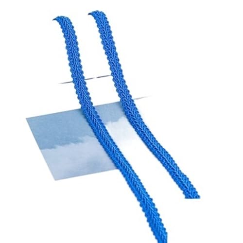 Spitzenband, Spitze, 4 Stück, 9,1 m, 12 mm, Spitzenbesatz, Band, weiß/silberfarben, geflochtene Spitze, DIY-Handwerk, Nähzubehör(Lake Blue,10y) von SFQEVHRZ