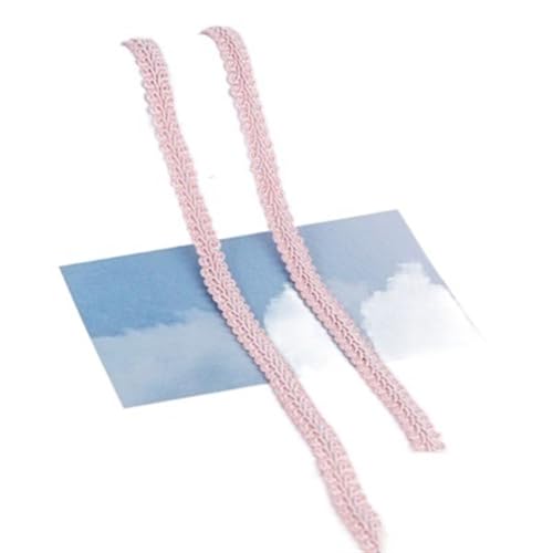 Spitzenband, Spitze, 4 Stück, 9,1 m, 12 mm, Spitzenbesatz, Band, weiß/silberfarben, geflochtene Spitze, DIY-Handwerk, Nähzubehör(Light Pink,10y) von SFQEVHRZ