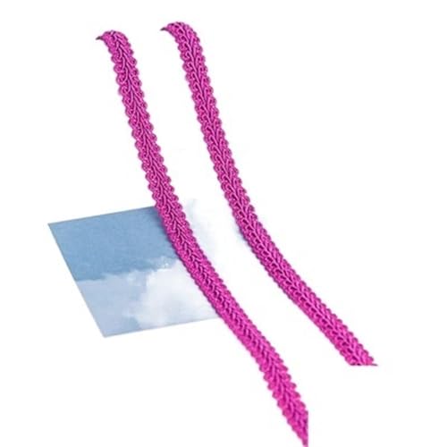 Spitzenband, Spitze, 4 Stück, 9,1 m, 12 mm, Spitzenbesatz, Band, weiß/silberfarben, geflochtene Spitze, DIY-Handwerk, Nähzubehör(Rose Red,10y) von SFQEVHRZ