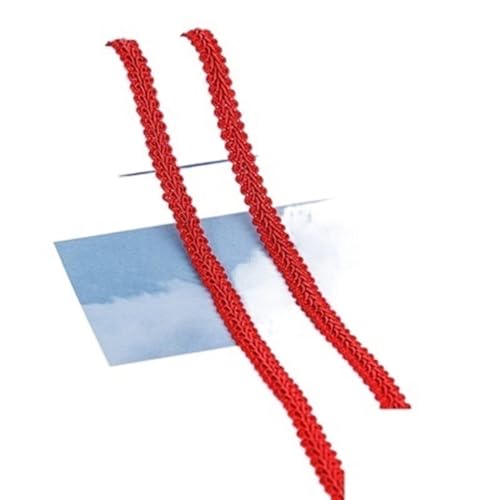 Spitzenband, Spitze, 4 Stück, 9,1 m, 12 mm, Spitzenbesatz, Band, weiß/silberfarben, geflochtene Spitze, DIY-Handwerk, Nähzubehör(Rosso,10y) von SFQEVHRZ
