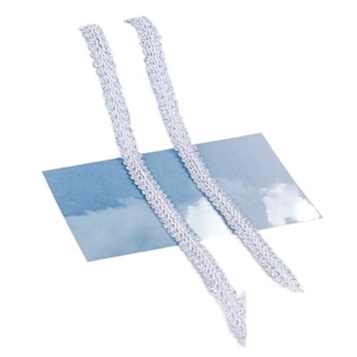 Spitzenband, Spitze, 4 Stück, 9,1 m, 12 mm, Spitzenbesatz, Band, weiß/silberfarben, geflochtene Spitze, DIY-Handwerk, Nähzubehör(Silver,10y) von SFQEVHRZ