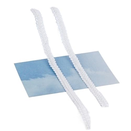 Spitzenband, Spitze, 4 Stück, 9,1 m, 12 mm, Spitzenbesatz, Band, weiß/silberfarben, geflochtene Spitze, DIY-Handwerk, Nähzubehör(White,10y) von SFQEVHRZ
