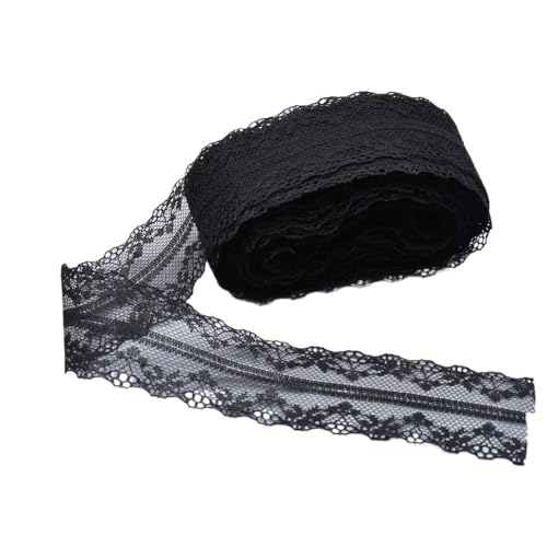 Spitzenband, Spitze 10 Yards Band 40MM Breite Trim Stoff DIY Handwerk Bestickte Net Kordel for Nähen Dekoration(Black) von SFQEVHRZ