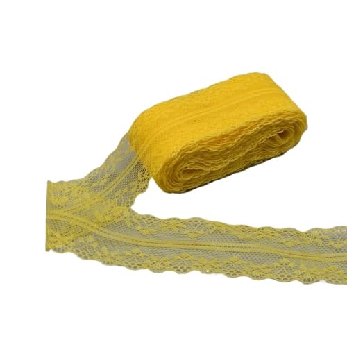 Spitzenband, Spitze 10 Yards Band 40MM Breite Trim Stoff DIY Handwerk Bestickte Net Kordel for Nähen Dekoration(Gold) von SFQEVHRZ