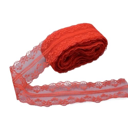 Spitzenband, Spitze 10 Yards Band 40MM Breite Trim Stoff DIY Handwerk Bestickte Net Kordel for Nähen Dekoration(Rosso) von SFQEVHRZ