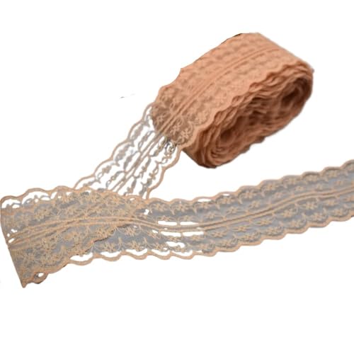 Spitzenband, Spitze 10 Yards Weiß Band Breite 45MM Trim DIY Bestickte Net Kabel for Nähen Dekoration(Khaki) von SFQEVHRZ
