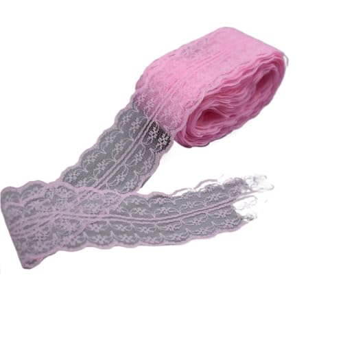 Spitzenband, Spitze 10 Yards Weiß Band Breite 45MM Trim DIY Bestickte Net Kabel for Nähen Dekoration(Light Pink) von SFQEVHRZ