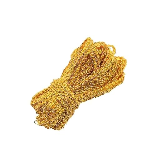 Spitzenband, Spitze 10 mt/los Spitzenbesatz Band Gold Silber Geflochtene Spitze DIY Handwerk Nähzubehör Hochzeit Dekor Stoff Kurve Spitze(Gold) von SFQEVHRZ