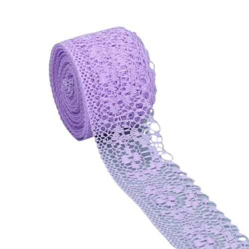 Spitzenband, Spitze 10yards Bilaterale Handarbeiten Bestickte Spitze Stoffbesatz Dekorationen(Purple) von SFQEVHRZ