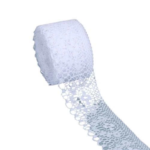 Spitzenband, Spitze 10yards Bilaterale Handarbeiten Bestickte Spitze Stoffbesatz Dekorationen(White) von SFQEVHRZ