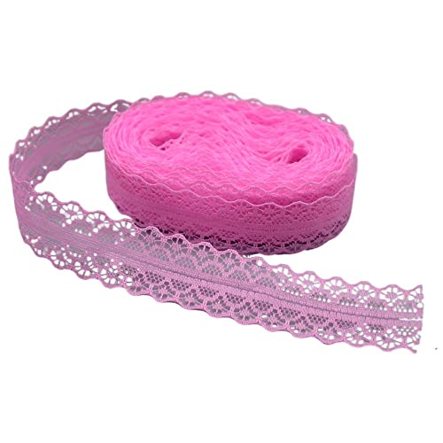 Spitzenband, Spitze 2 Pcs 10 Yards Band Breite 28MM Trim Stoff DIY Net Kabel for Dekoration(Dark Pink) von SFQEVHRZ