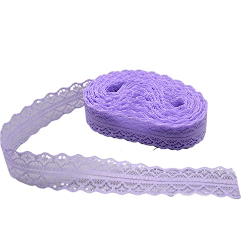 Spitzenband, Spitze 2 Pcs 10 Yards Band Breite 28MM Trim Stoff DIY Net Kabel for Dekoration(Light Purple) von SFQEVHRZ