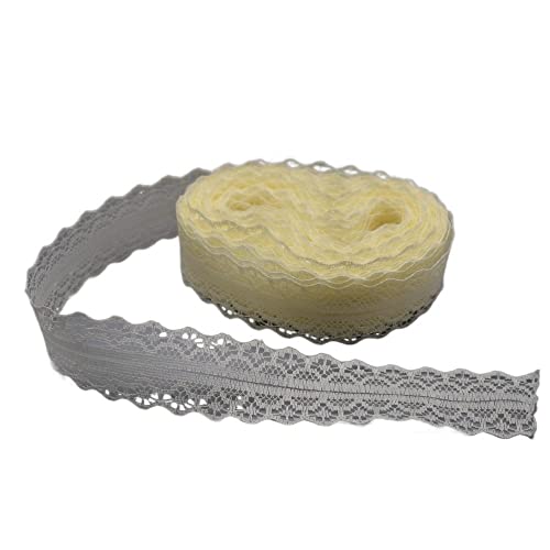 Spitzenband, Spitze 2 Pcs 10 Yards Band Breite 28MM Trim Stoff DIY Net Kabel for Dekoration(Off White) von SFQEVHRZ