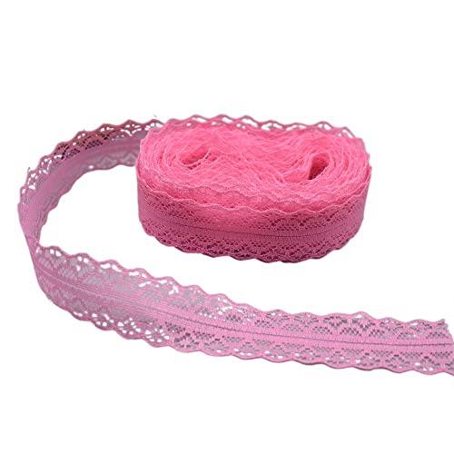 Spitzenband, Spitze 2 Pcs 10 Yards Band Breite 28MM Trim Stoff DIY Net Kabel for Dekoration(Rose Red) von SFQEVHRZ