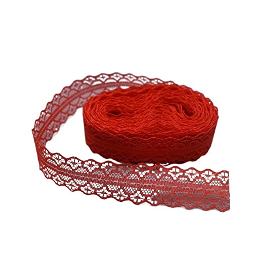 Spitzenband, Spitze 2 Pcs 10 Yards Band Breite 28MM Trim Stoff DIY Net Kabel for Dekoration(Rosso) von SFQEVHRZ