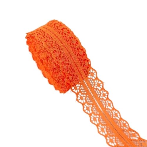 Spitzenband, Spitze 2 Stück 10 Meter/4,5 cm Spitzenband DIY Bekleidungsstoff Weiß Schwarz Blau Rosa Lila Rot Spitzenbesatz(30mm Lace Orangered) von SFQEVHRZ