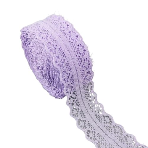 Spitzenband, Spitze 2 Stück 10 Meter/4,5 cm Spitzenband DIY Bekleidungsstoff Weiß Schwarz Blau Rosa Lila Rot Spitzenbesatz(30mmlace Lightpurple) von SFQEVHRZ