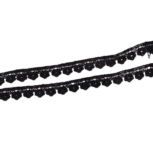 Spitzenband, Spitze 2 Yards Farbe Kleine Pflaumenblüte Stickerei Hohl Kleid Kleidungsstück Stoff DIY Manuelle Nähen Handwerk(Black) von SFQEVHRZ