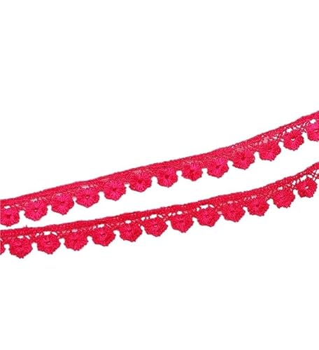 Spitzenband, Spitze 2 Yards Farbe Kleine Pflaumenblüte Stickerei Hohl Kleid Kleidungsstück Stoff DIY Manuelle Nähen Handwerk(Rose) von SFQEVHRZ