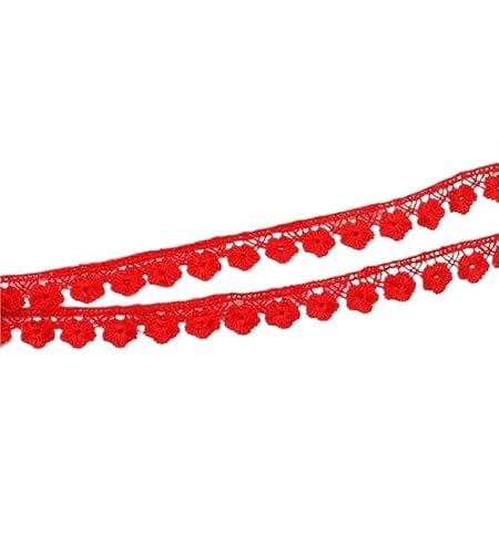 Spitzenband, Spitze 2 Yards Farbe Kleine Pflaumenblüte Stickerei Hohl Kleid Kleidungsstück Stoff DIY Manuelle Nähen Handwerk(Rosso) von SFQEVHRZ