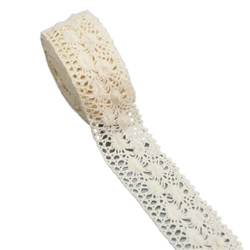 Spitzenband, Spitze 4 Psc Weiß Beige Baumwolle Spitze Netz Bänder Stoff Trim DIY Nähen Handgemachte Handwerk Materialien(13) von SFQEVHRZ