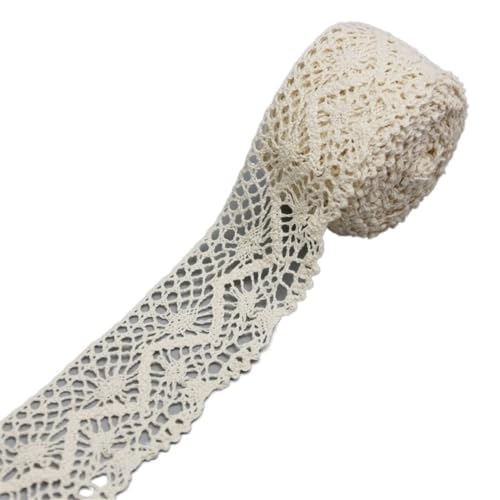 Spitzenband, Spitze 4 Psc Weiß Beige Baumwolle Spitze Netz Bänder Stoff Trim DIY Nähen Handgemachte Handwerk Materialien(15) von SFQEVHRZ