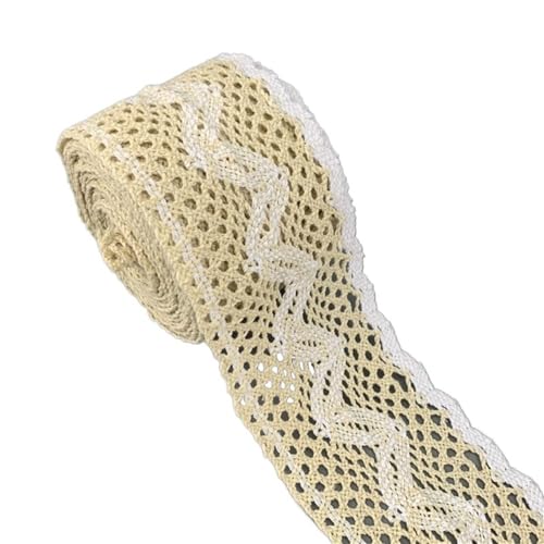 Spitzenband, Spitze 4 Psc Weiß Beige Baumwolle Spitze Netz Bänder Stoff Trim DIY Nähen Handgemachte Handwerk Materialien(31) von SFQEVHRZ