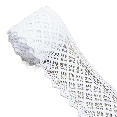 Spitzenband, Spitze 4 Psc Weiß Beige Baumwolle Spitze Netz Bänder Stoff Trim DIY Nähen Handgemachte Handwerk Materialien(39) von SFQEVHRZ