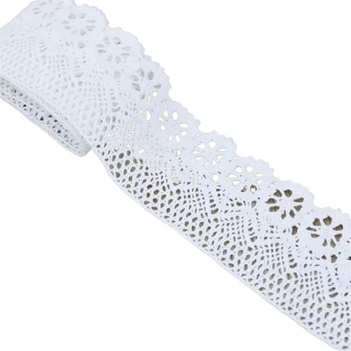 Spitzenband, Spitze 4 Psc Weiß Beige Baumwolle Spitze Netz Bänder Stoff Trim DIY Nähen Handgemachte Handwerk Materialien(41) von SFQEVHRZ