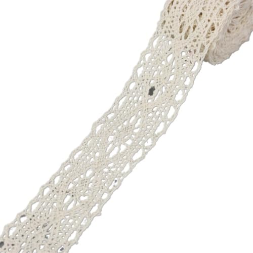 Spitzenband, Spitze 4 Psc Weiß Beige Baumwolle Spitze Netz Bänder Stoff Trim DIY Nähen Handgemachte Handwerk Materialien(6) von SFQEVHRZ