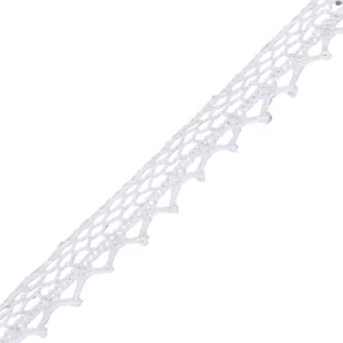 Spitzenband, Spitze 5 Yards Weiß Baumwolle Bestickter Stoff Gurtband Dekoration(White 12mm) von SFQEVHRZ