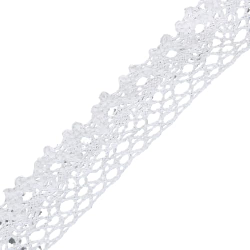 Spitzenband, Spitze 5 Yards Weiß Baumwolle Bestickter Stoff Gurtband Dekoration(White 27mm) von SFQEVHRZ