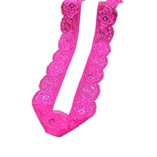 Spitzenband, Spitze Stretch Elastische Spitze Stoff Elastizität Spitze Trim Bestickt for Nähen Kleidung Unterwäsche(Dark Rose,10 Yards) von SFQEVHRZ