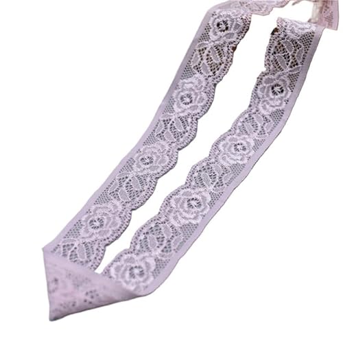 Spitzenband, Spitze Stretch Elastische Spitze Stoff Elastizität Spitze Trim Bestickt for Nähen Kleidung Unterwäsche(Light Pink,10 Yards) von SFQEVHRZ