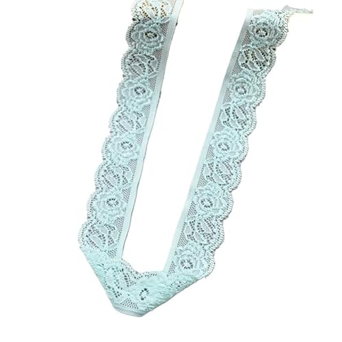Spitzenband, Spitze Stretch Elastische Spitze Stoff Elastizität Spitze Trim Bestickt for Nähen Kleidung Unterwäsche(Minit Green,10 Yards) von SFQEVHRZ
