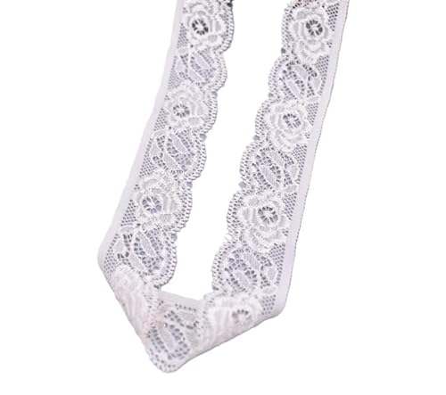 Spitzenband, Spitze Stretch Elastische Spitze Stoff Elastizität Spitze Trim Bestickt for Nähen Kleidung Unterwäsche(Shell Pink,5 Yards) von SFQEVHRZ