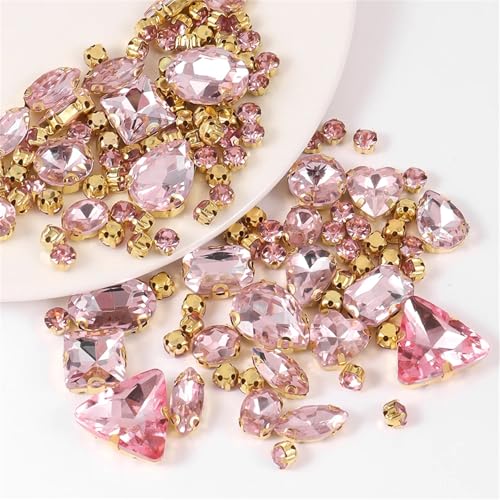 Strassstein, 130 Teile/los Einstellung Glas Strass Gemischte Form Nähen Auf Kristall Stein Diamant for Hochzeit Kleid Schuhe Taschen DIY Trim(Pnnrk) von SFQEVHRZ