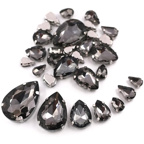 Strassstein, 20 Teile/beutel Mix Größe Glas Kristall Einstellung Strass for Kleidung/Hochzeit Dekorationen(Grijs) von SFQEVHRZ