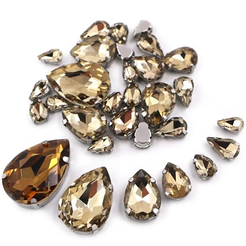 Strassstein, 20 Teile/beutel Mix Größe Glas Kristall Einstellung Strass for Kleidung/Hochzeit Dekorationen(Light Coffee) von SFQEVHRZ
